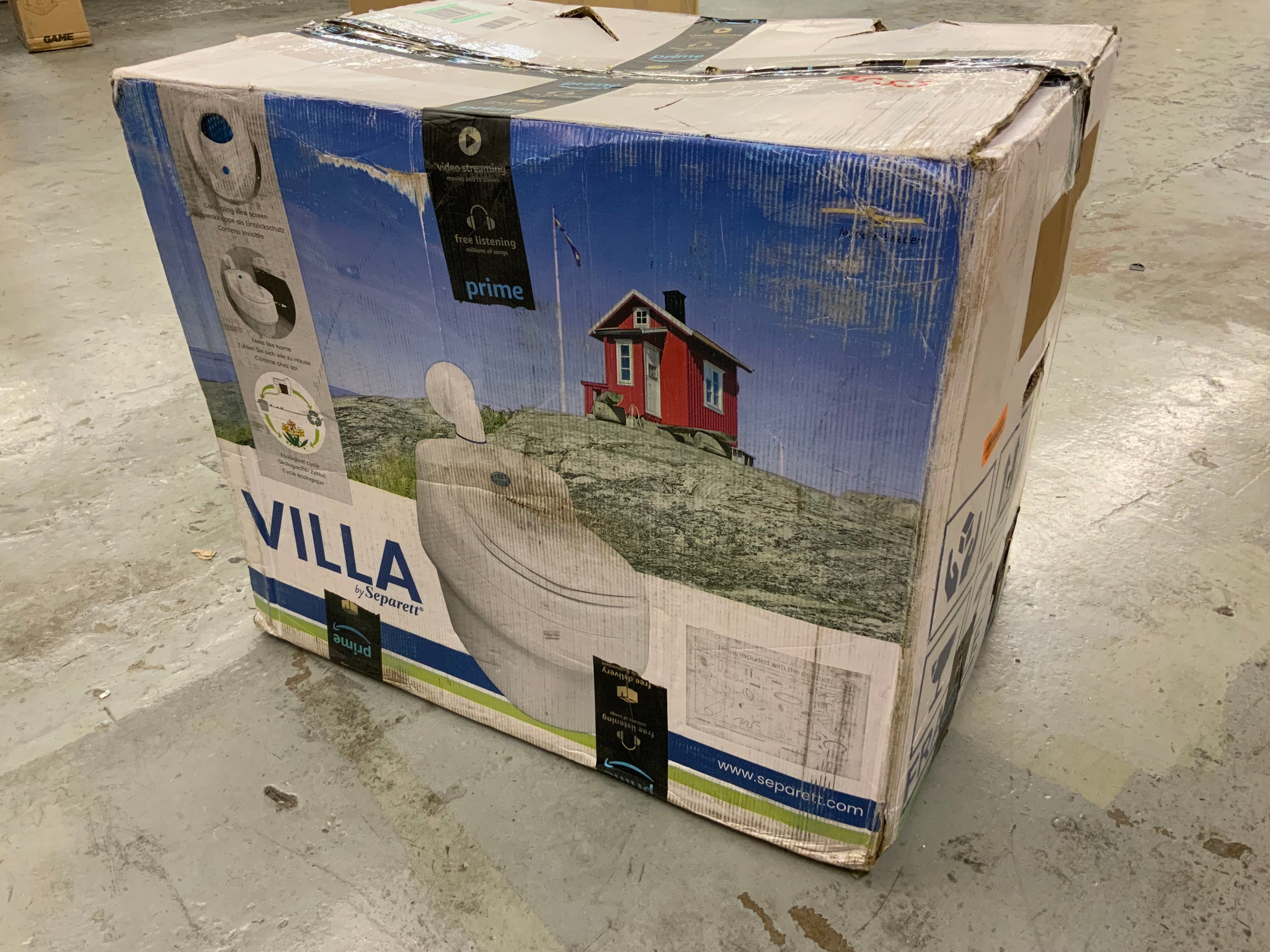 Separett Villa 9215 AC/DC Portable Waterless Toilet Assembly (White) *FOR PARTS* (8079200714990)